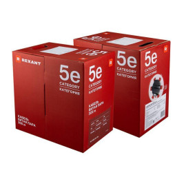Кабель витая пара U/UTP кат.5E 4х2х24AWG solid CU PE Outdoor черн. (м) Rexant 01-0045