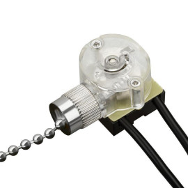 Выключатель для настенного светильника с проводом и деревянным наконечником Silver блист. Rexant 06-0242-A