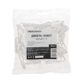 Дюбель-хомут 5-10 для круглого кабеля бел. (уп.100шт) PROCONNECT 07-4501-2