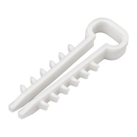 Дюбель-хомут 5-10 для плоского кабеля бел. (уп.100шт) Rexant 07-4610