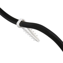 Дюбель-хомут 5-10 для плоского кабеля бел. (уп.100шт) Rexant 07-4610