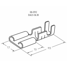 Клемма плоская (гнездо-7.7мм) 1-1.5кв.мм (DJ622-D6.3B) Rexant 08-0912
