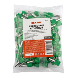 Наконечник штыревой втулочный изолир. (НШВИ F-14мм) 2х6кв.мм (TE-6014) зел. REXANT 08-2811