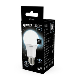 Лампа светодиодная Black 12Вт A60 грушевидная 4100К нейтр. бел. E27 1200лм GAUSS 102502212