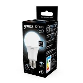 Лампа светодиодная Black 12Вт A60 грушевидная 4100К нейтр. бел. E27 1200лм GAUSS 102502212