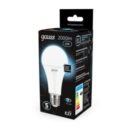 Лампа светодиодная Black 22Вт A70 грушевидная 4100К нейтр. бел. E27 2000лм GAUSS 102502222