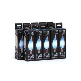 Лампа светодиодная филаментная Black Filament 9Вт свеча на ветру 4100К нейтр. бел. E14 710лм GAUSS 104801209