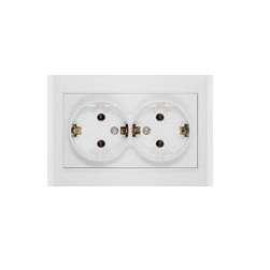 Розетка 2-м СП Бриллиант 16А IP20 с заземл. бел. UNIVersal 7947533