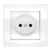 Розетка 1-м СП Бриллиант 16А IP20 без заземл. защ. шторки бел. UNIVersal 7947595