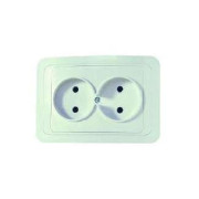 Розетка 2-м СП Mimoza 16А IP20 без заземл. бел./бел. Makel 12017