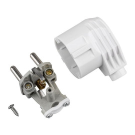 Вилка Евро угловая 16А с заземл. бел. Rexant 11-8954