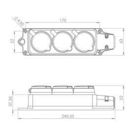 Розетка штепсельная трехместная влагозащ. с/з 16А IP54 каучук Rexant 111-113