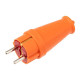 Вилка прямая влагозащ. 16А IP44 с заземл. COMPACT каучук оранж. Rexant 111-202