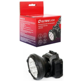 Фонарь аккумуляторный налобный LED5362 7LED 2 режима 220В пластик. черн. (бокс) Ultraflash 11256