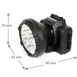 Фонарь аккумуляторный налобный LED5362 7LED 2 режима 220В пластик. черн. (бокс) Ultraflash 11256