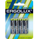 Элемент питания алкалиновый AAA/LR03 1.5В Alkaline BL-4 (блист.4шт) Ergolux 11744