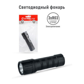 Фонарь 7102-ТН 1LED 1 режим 3хR03 черн. (блист.-пакет) Ultraflash 11788