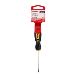 Отвертка шлицевая SL 3х75мм двухкомпонентн. рукоятка Rexant 12-4721
