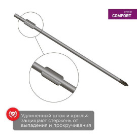 Отвертка крестовая PH 0х75мм двухкомпонентн. рукоятка Rexant 12-4726