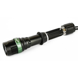 Фонарь аккумуляторный E142 CREE 3Вт фокус 3 режима 220В пластик. черн. (бокс) Ultraflash 12187