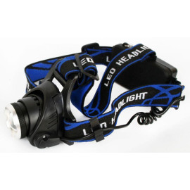 Фонарь аккумуляторный налобный E150 CREE 3Вт фокус 3 режима 220В пластик. черн. (бокс) Ultraflash 12188