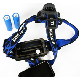 Фонарь аккумуляторный налобный E150 CREE 3Вт фокус 3 режима 220В пластик. черн. (бокс) Ultraflash 12188