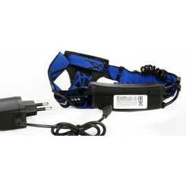 Фонарь аккумуляторный налобный E150 CREE 3Вт фокус 3 режима 220В пластик. черн. (бокс) Ultraflash 12188