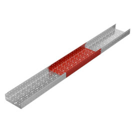 Лоток листовой перфорированный 300х100 L3000 сталь 0.8мм 