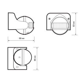 Датчик движения PMS-IR 009 1200Вт 180град. 12м IP44 WH JazzWay 5012912