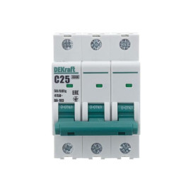 Выключатель автоматический модульный 3п C 25А 6кА ВА-103 DEKraft 12307DEK