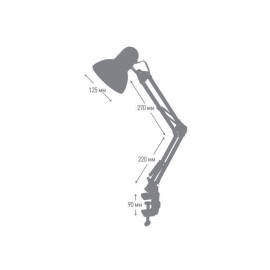 Светильник настольный UF-312P С01 230В 60Вт струбцина бел. Ultraflash 12894