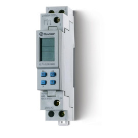 Реле времени цифровое недельное 16А 230В AC 1CO 17.8мм IP20 ПК (012.00) монтаж на рейку 35мм FINDER 127182300000