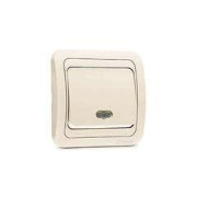 Выключатель 1-кл. СП Mimoza 10А IP20 с подсветкой крем./крем. Makel 25021