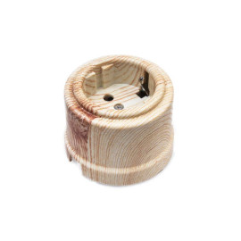 Розетка 1-м ОП Лизетта 16А IP20 ретро с заземл. ABS-пластик карельская сосна Bironi B1-101-13