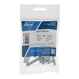 Болт с шестигранной головкой М6х40 DIN 933 класс прочн. 8.8 оцинк. (пакет) (уп.16шт) Tech-Krep/Zitar 102961