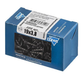 Саморез гипсокартон-дерево 3.8х19 (коробка) (уп.200шт) Tech-Krep/Zitar 102119