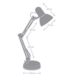Светильник настольный KD-313 C02 40Вт E27 230В черн. Camelion 13640