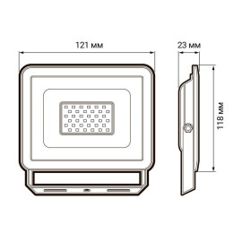 Прожектор светодиодный СДО-10 20Вт 6500К IP65 230В ДО GR ФАZА 5032057