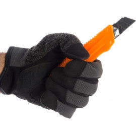 Нож с выдвижным лезвием 18мм пластик. корпус металлическая направляющая Вихрь 73/10/10/2