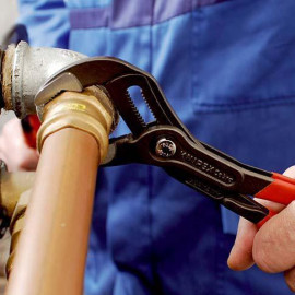 Клещи переставные с фиксатором 42мм (1 1/2дюйм) под ключ 36мм L-180мм Cr-V обливные рукоятки сер. Knipex KN-8701180