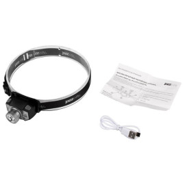 Фонарь аккумуляторный налобный AccuH1-L5WZ-bk zoom LED 5Вт + 2хRED SMD IP54 5 режимов: 100проц. 180лм 3.5ч/50проц. 110лм 5.5ч/30проц. 65лм 15ч/красн. 28ч/мигающ. красн. 12ч аккум. 0.8А.ч управл. жестами черн./сер. JazzWay 5036642