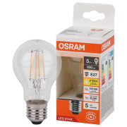 Лампа светодиодная филаментная LSCLA60 5W/827 230VFILCL 5Вт 2700К тепл. бел. E27 600лм A угол пучка 300град. 220-240В (замена 60Вт) прозр. стекло OSRAM 4058075683921