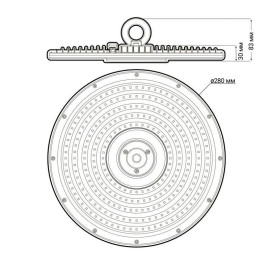 Светильник светодиодный PHB NLO 02 100Вт 5000К IP65 90град. ДСП для высоких пролетов (high bay) Pro JazzWay 5040397