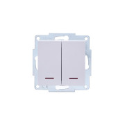Выключатель 2-кл. СП Vesna с индикацией механизм бел. LEZARD 742-0288-112