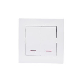 Выключатель 2-кл. СП Vesna с индикацией механизм бел. LEZARD 742-0288-112