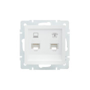 Розетка компьютерная + телефонная 1-м СП Vesna механизм бел. LEZARD 742-0288-143