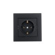 Розетка 1-м СП Vesna с заземл. ПБТ механизм черн. бархат LEZARD 742-4288-122B