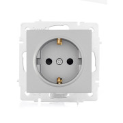 Розетка 1-м СП Vesna с заземл. защ. шторки ПБТ механизм платина LEZARD 742-3588-124B