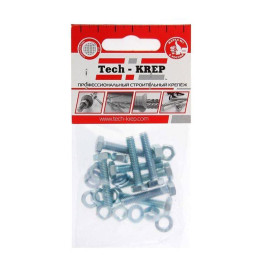 Болт с шестигранной головкой М6х25 DIN 933 + гайка + шайба оцинк. (уп.8шт) Zitar 112718