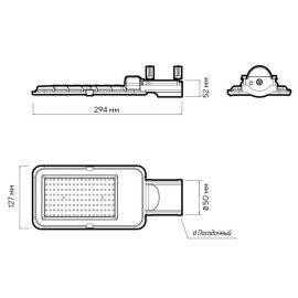 Светильник светодиодный PSL 08 50Вт 5000К GR 120град. уличный консольный ДКУ IP65 Pro JazzWay 5045781